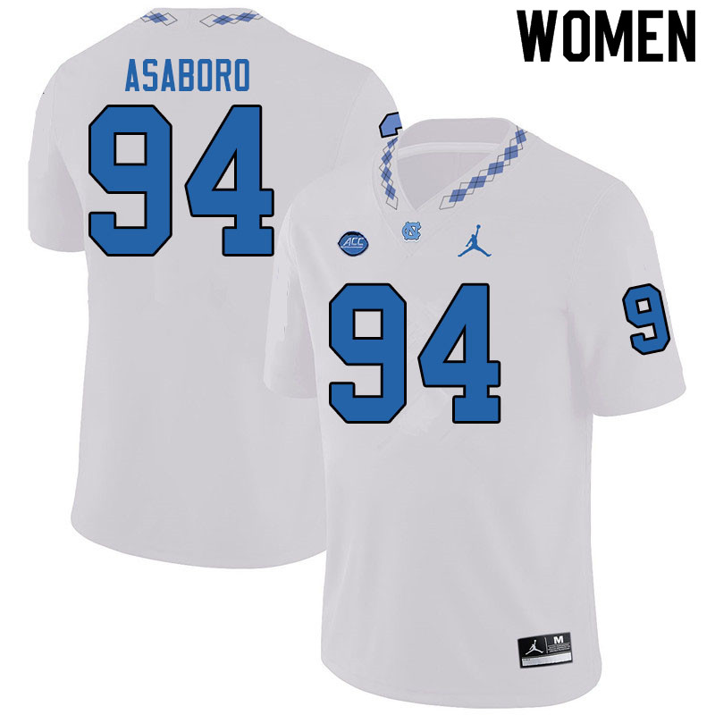 Jordan Brand Women #94 Wisdom Asaboro North Carolina Tar Heels College Football Jerseys Sale-White